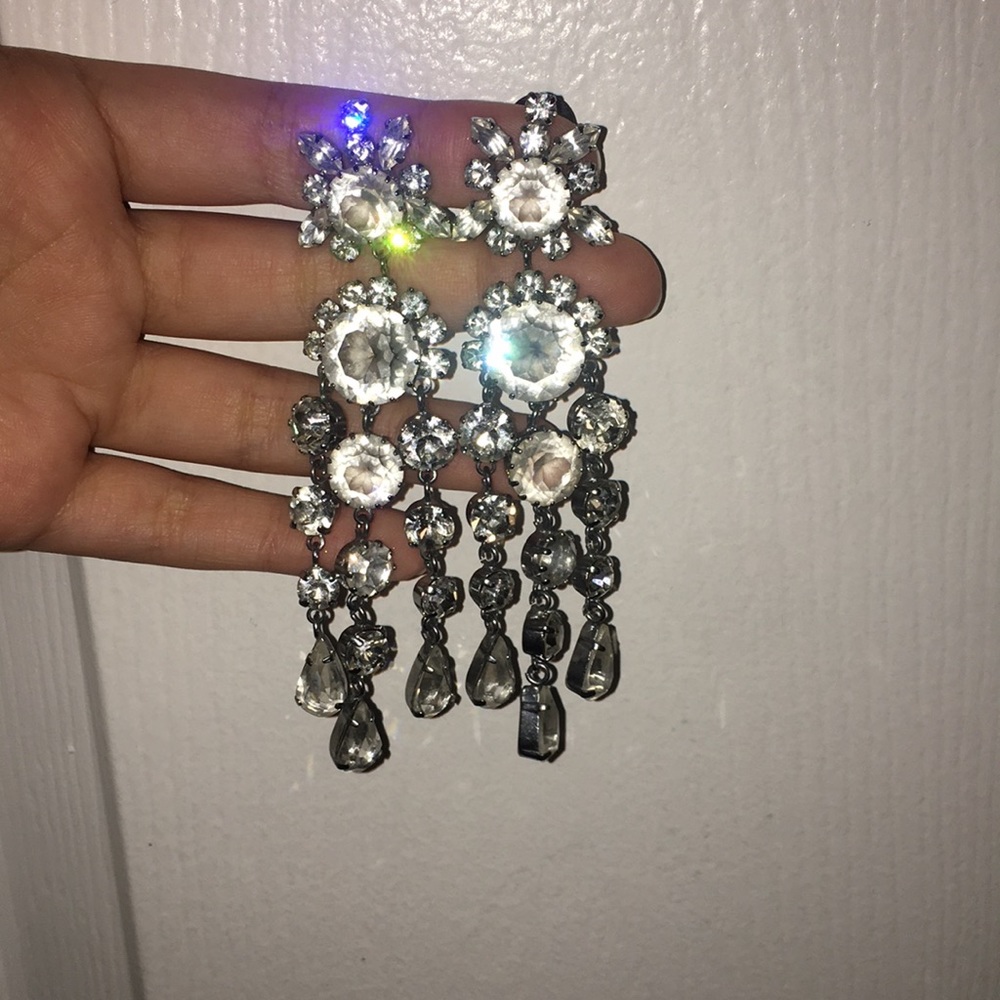 Clip On Dramatic Silver Earrings